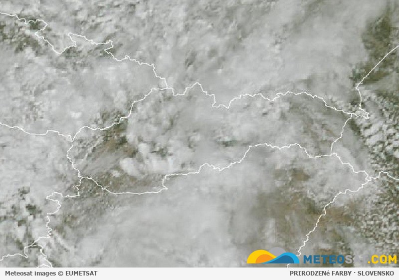 Aktuálna družicová snímka Meteosat pre Slovensko