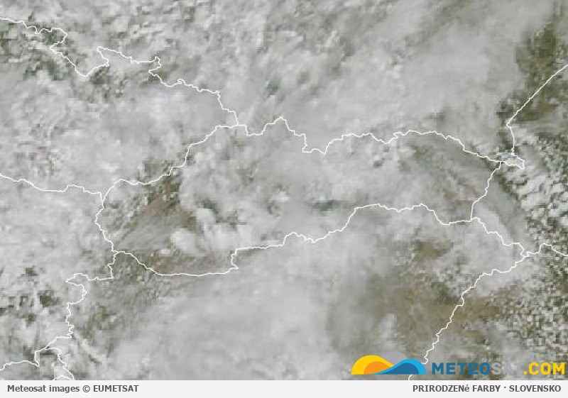 Aktuálna družicová snímka Meteosat pre Slovensko