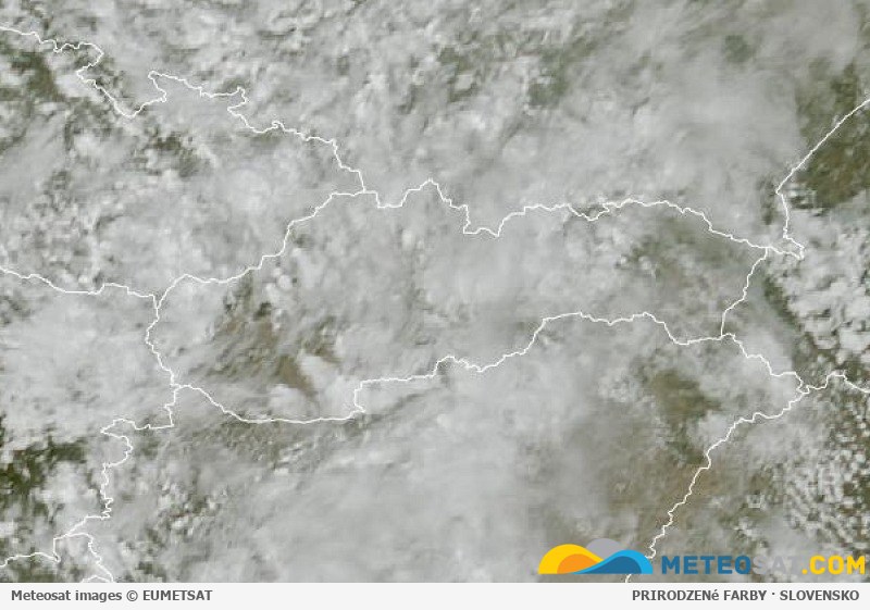 Aktuálna družicová snímka Meteosat pre Slovensko