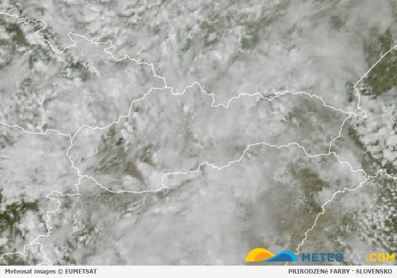 Aktuálna družicová snímka Meteosat pre Slovensko