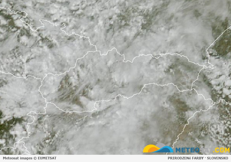 Aktuálna družicová snímka Meteosat pre Slovensko