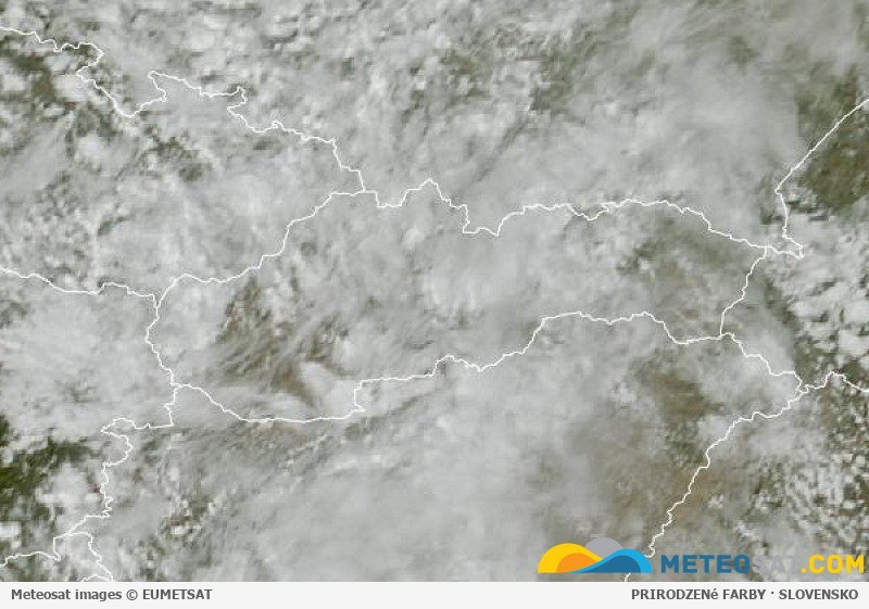 Aktuálna družicová snímka Meteosat pre Slovensko