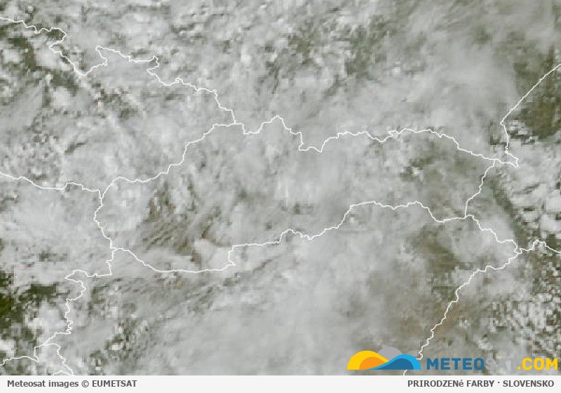Aktuálna družicová snímka Meteosat pre Slovensko