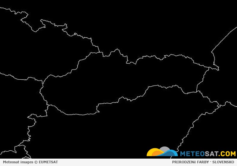 Aktuálna družicová snímka Meteosat pre Slovensko