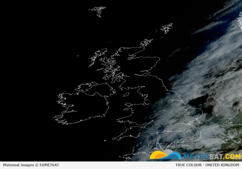 Latest Meteosat image over the United Kingdom