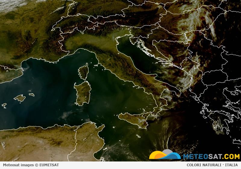 Immagine satellitare Meteosat aggiornata per l’Italia