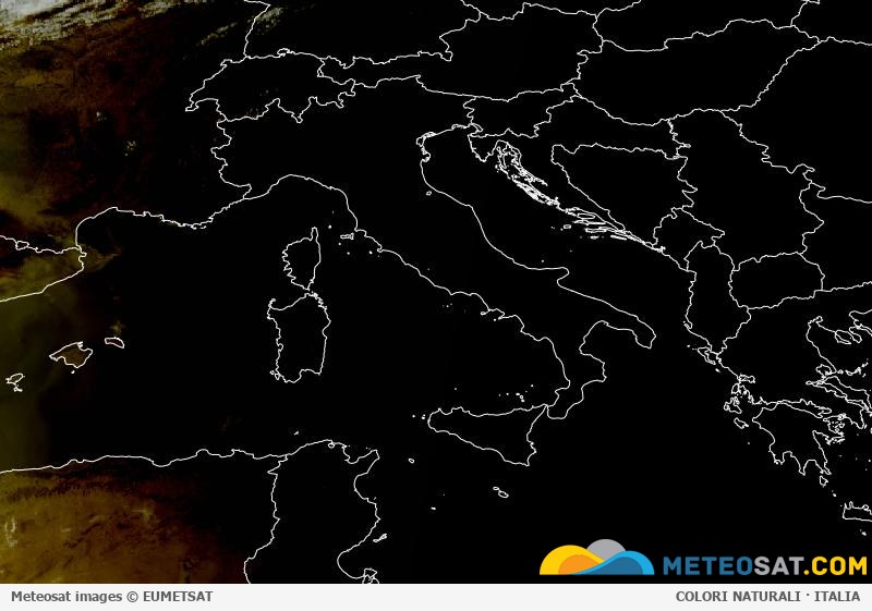 Immagine satellitare Meteosat aggiornata per l’Italia