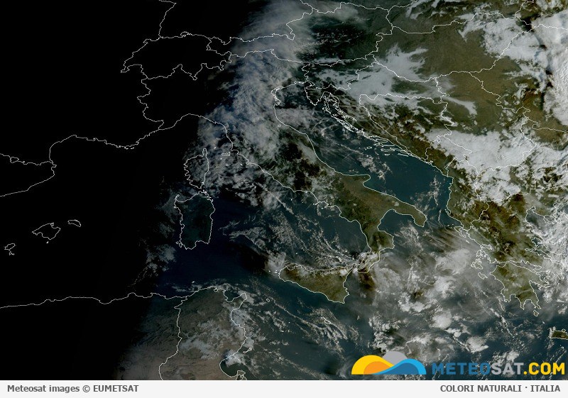 Immagine satellitare Meteosat aggiornata per l’Italia