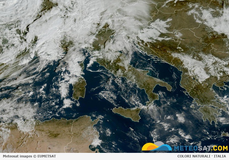 Immagine satellitare Meteosat aggiornata per l’Italia
