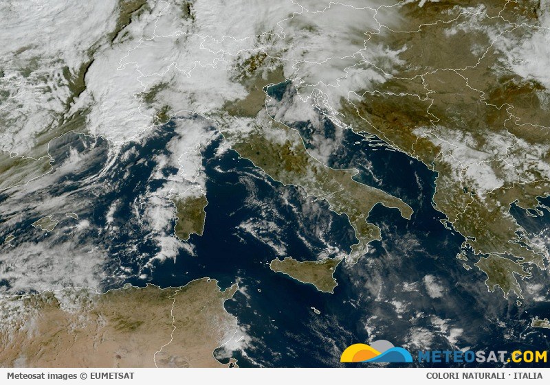 Immagine satellitare Meteosat aggiornata per l’Italia