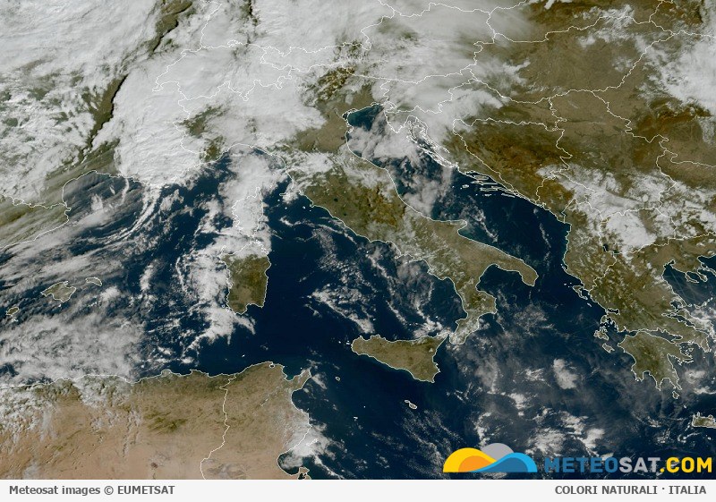 Immagine satellitare Meteosat aggiornata per l’Italia