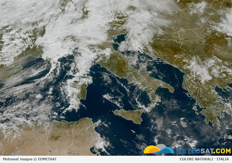 Immagine satellitare Meteosat aggiornata per l’Italia
