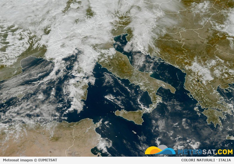 Immagine satellitare Meteosat aggiornata per l’Italia