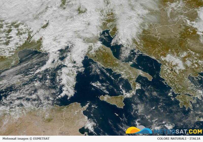 Immagine satellitare Meteosat aggiornata per l’Italia
