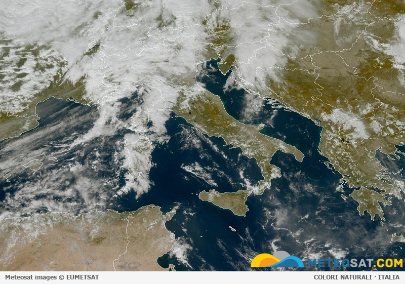 Immagine satellitare Meteosat aggiornata per l’Italia