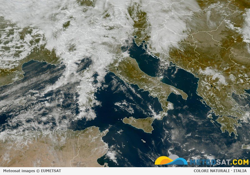 Immagine satellitare Meteosat aggiornata per l’Italia