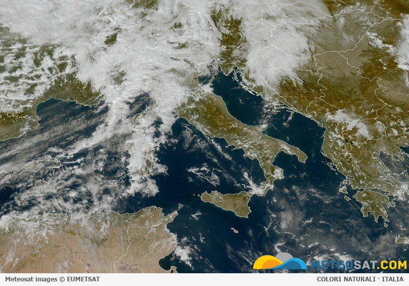 Immagine satellitare Meteosat aggiornata per l’Italia