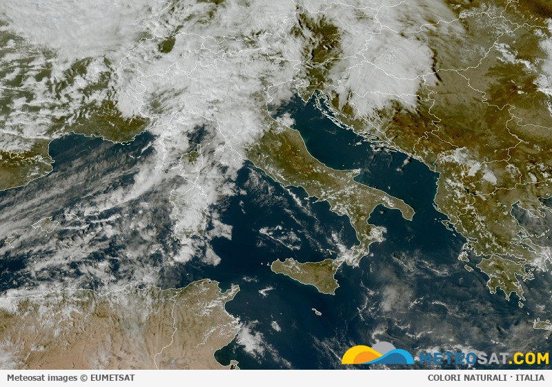 Immagine satellitare Meteosat aggiornata per l’Italia