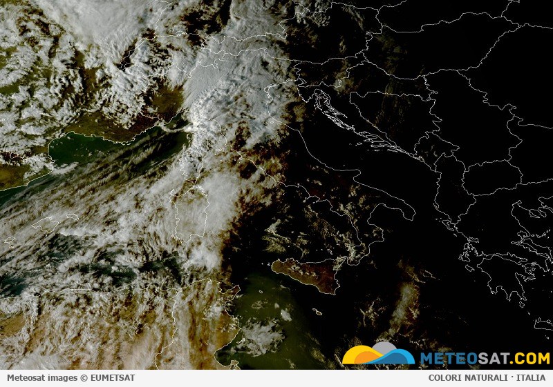 Immagine satellitare Meteosat aggiornata per l’Italia