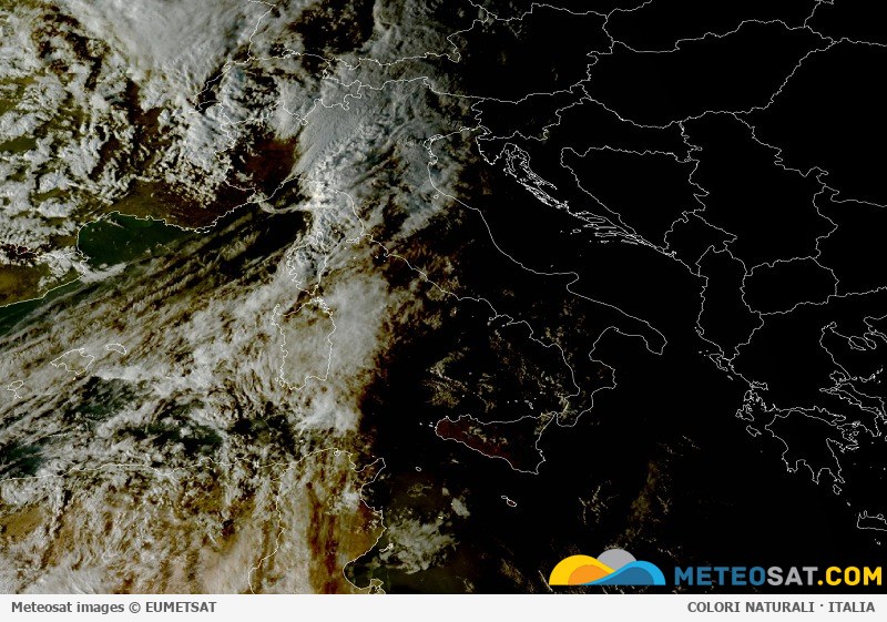 Immagine satellitare Meteosat aggiornata per l’Italia
