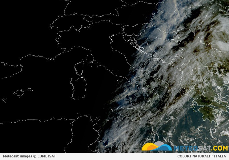 Immagine satellitare Meteosat aggiornata per l’Italia