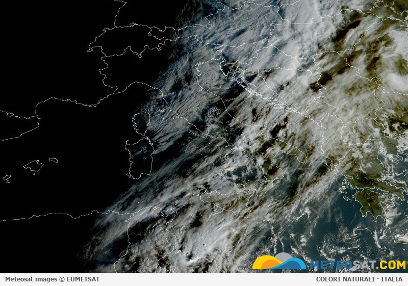 Immagine satellitare Meteosat aggiornata per l’Italia