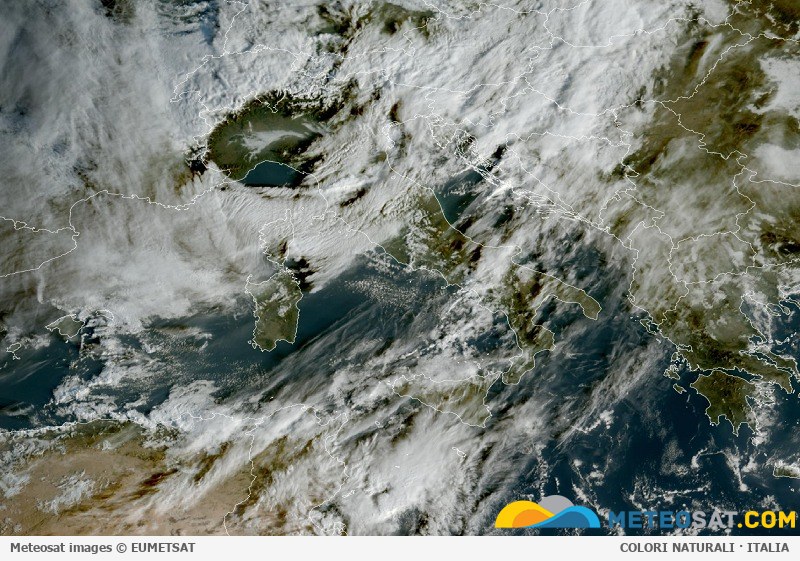 Immagine satellitare Meteosat aggiornata per l’Italia