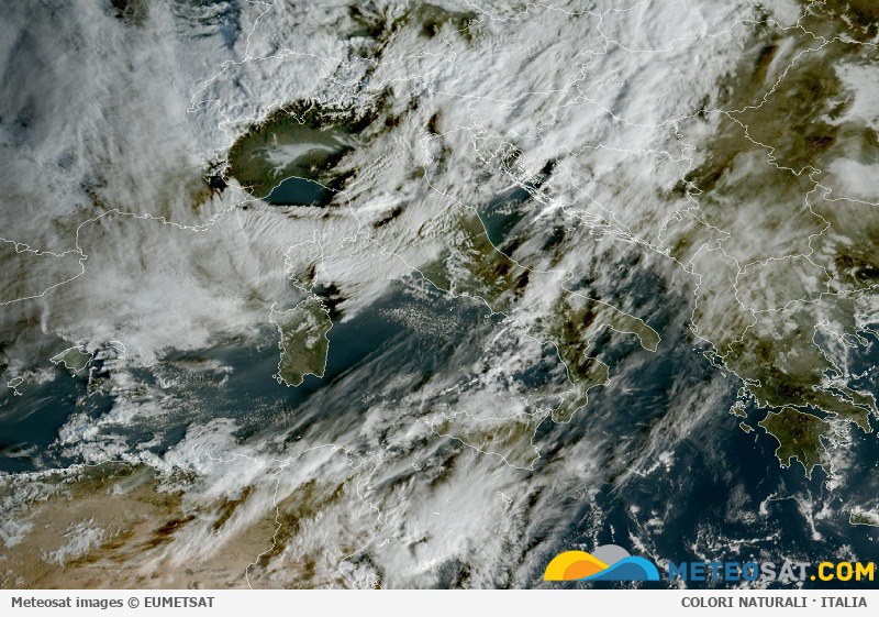 Immagine satellitare Meteosat aggiornata per l’Italia