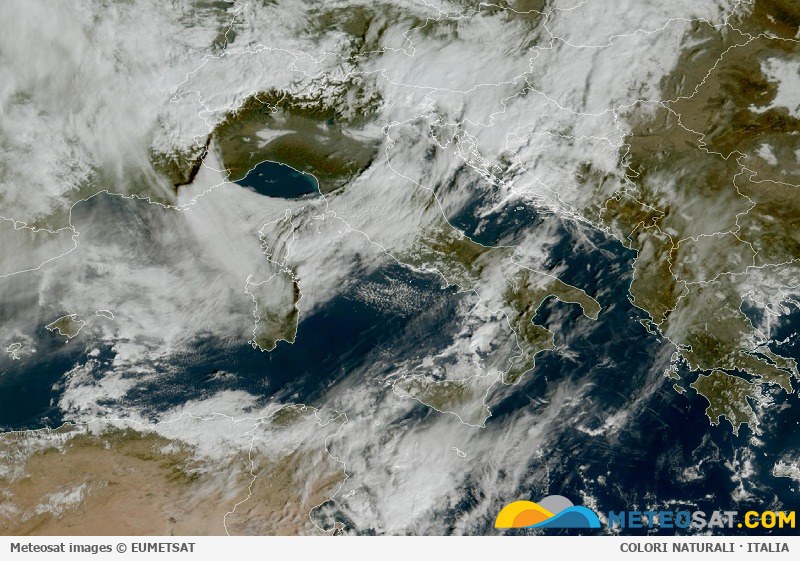 Immagine satellitare Meteosat aggiornata per l’Italia