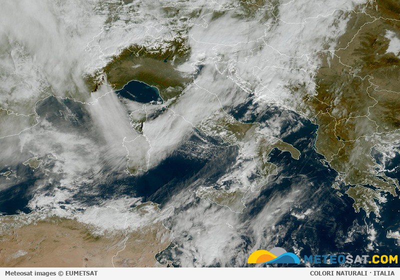 Immagine satellitare Meteosat aggiornata per l’Italia
