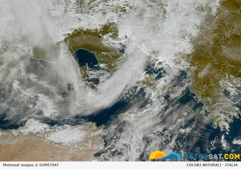 Immagine satellitare Meteosat aggiornata per l’Italia