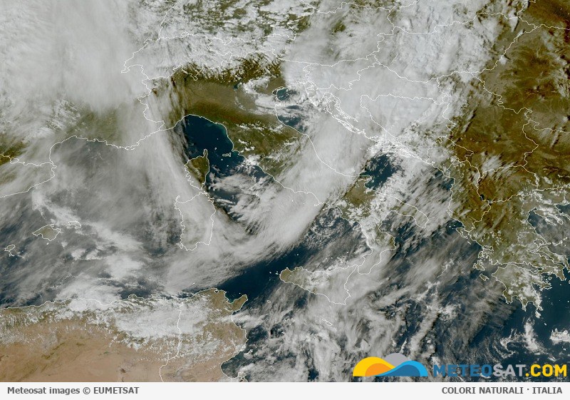 Immagine satellitare Meteosat aggiornata per l’Italia