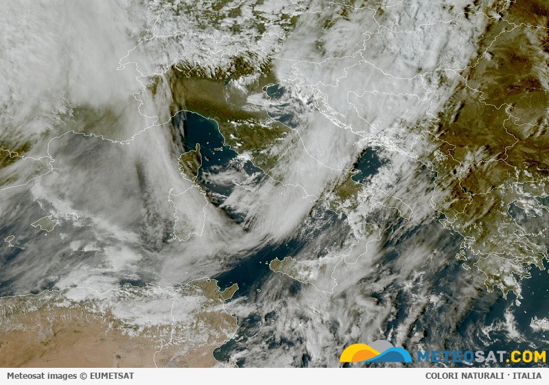 Immagine satellitare Meteosat aggiornata per l’Italia