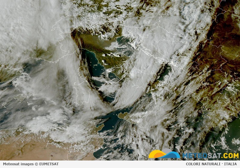 Immagine satellitare Meteosat aggiornata per l’Italia