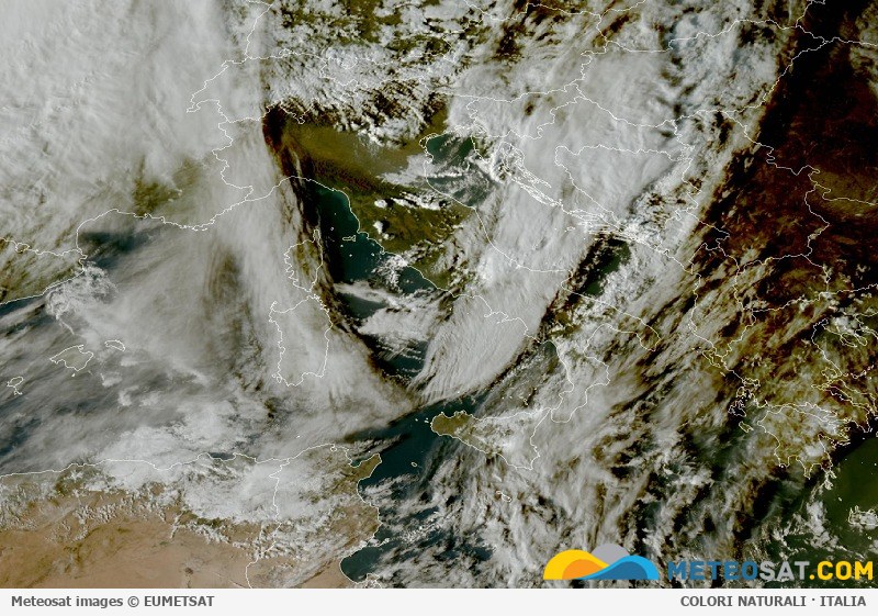 Immagine satellitare Meteosat aggiornata per l’Italia