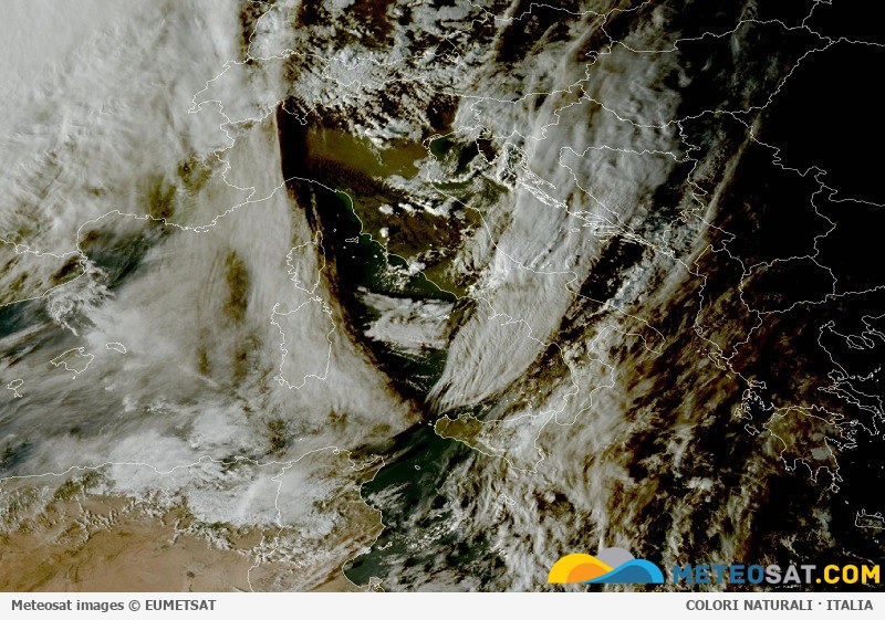 Immagine satellitare Meteosat aggiornata per l’Italia