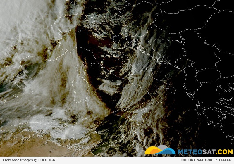 Immagine satellitare Meteosat aggiornata per l’Italia