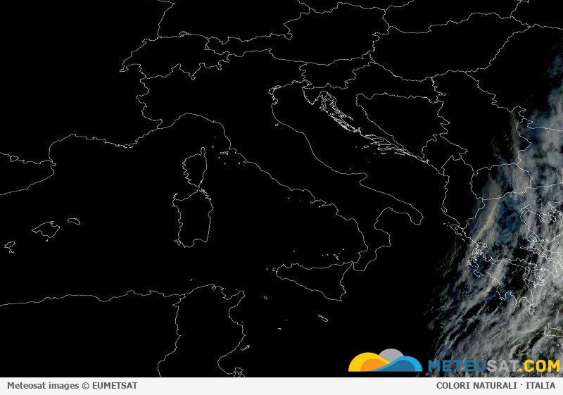 Immagine satellitare Meteosat aggiornata per l’Italia