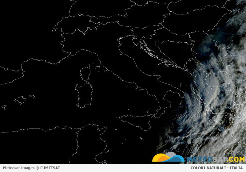 Immagine satellitare Meteosat aggiornata per l’Italia