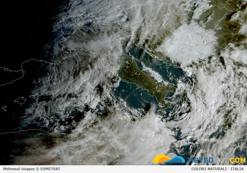 Immagine satellitare Meteosat aggiornata per l’Italia