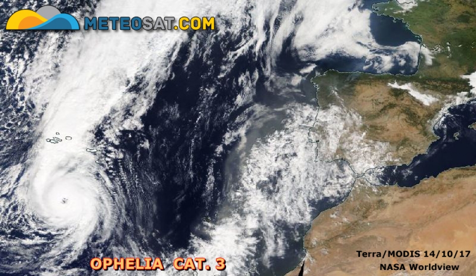 Huracn Ophelia, Categora 3. Nunca un huracn tan potente estuvo tan cerca de la pennsula.