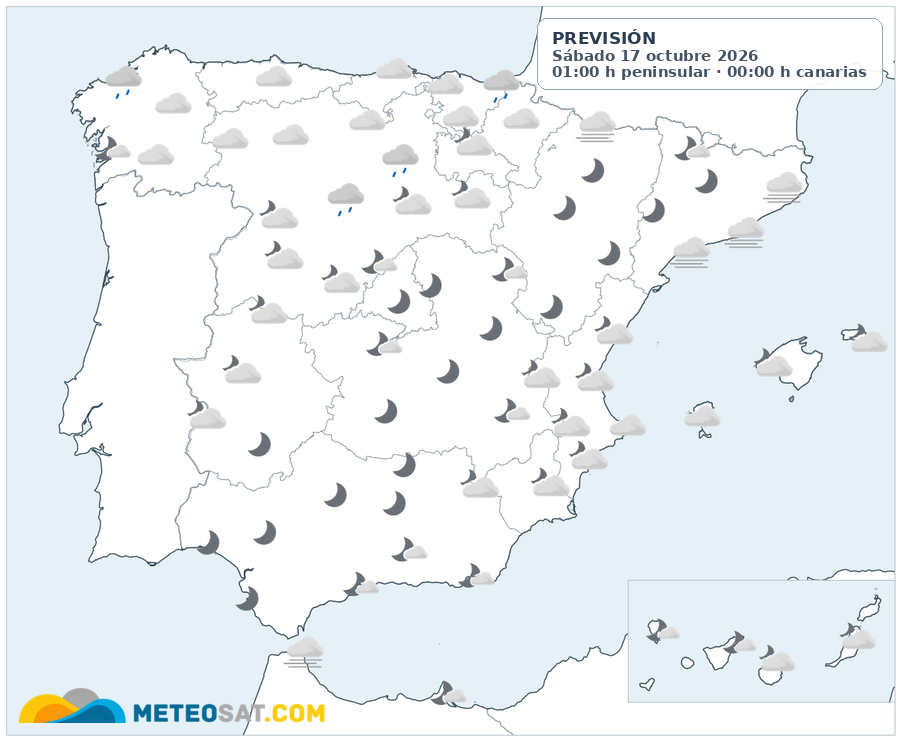 Mapa horario de previsi�n meteorol�gica para Espa�a